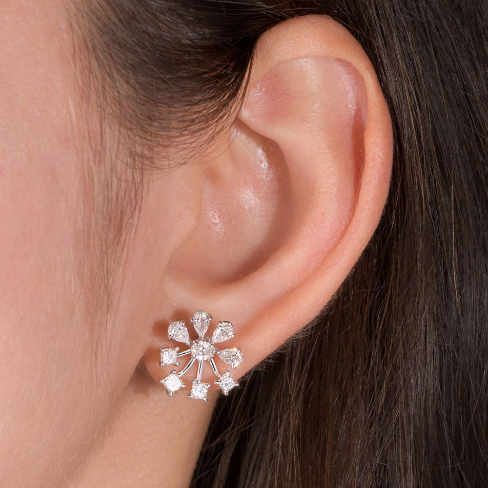 18K White Gold Diamond Earrings - 1.85ct VVS-VS-EF