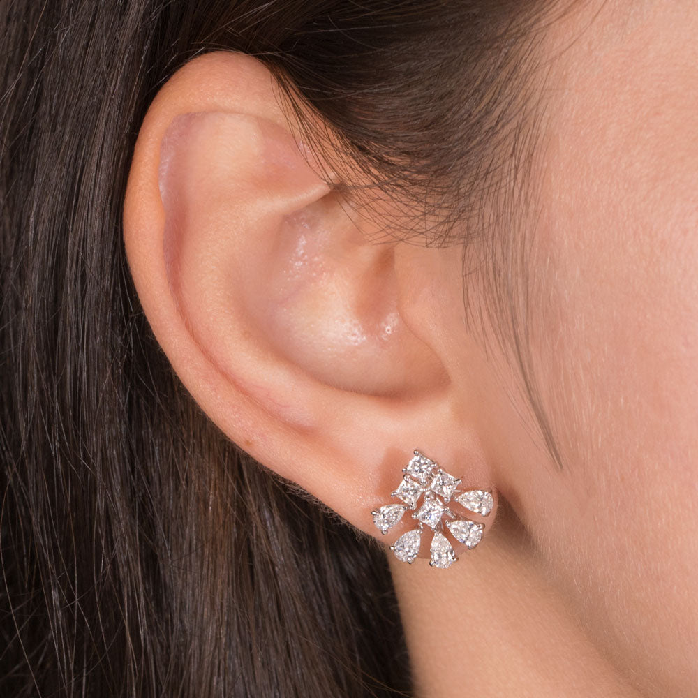 18K White Gold Diamond Earrings - 1.75ct VVS-VS-EF