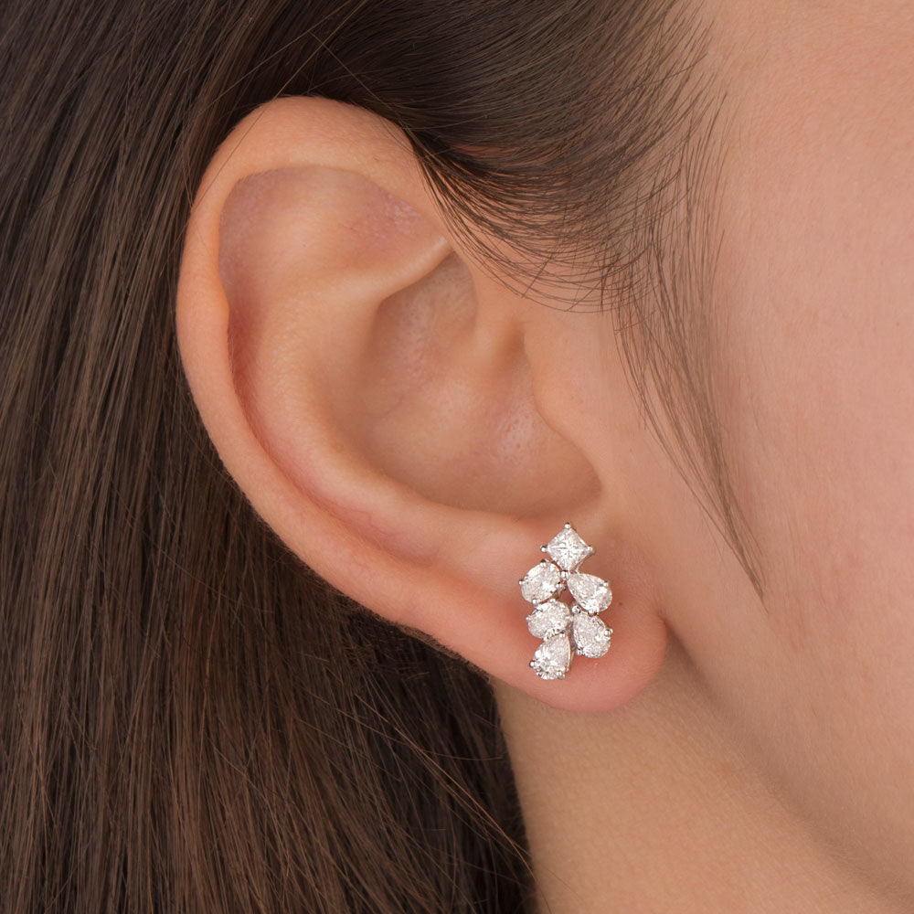 18K White Gold Diamond Earrings - 1.72ct VVS-VS-EF
