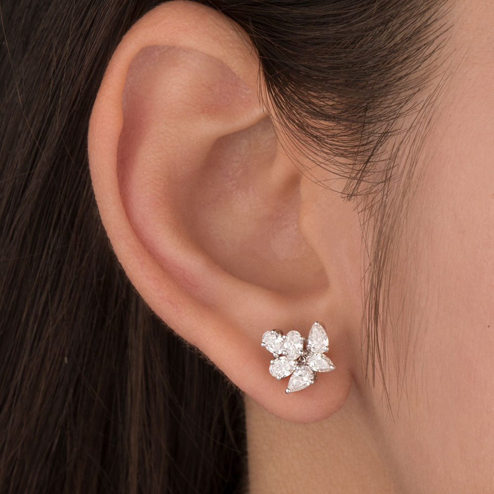 18K White Gold Diamond Earrings - 1.48ct VVS-VS-EF