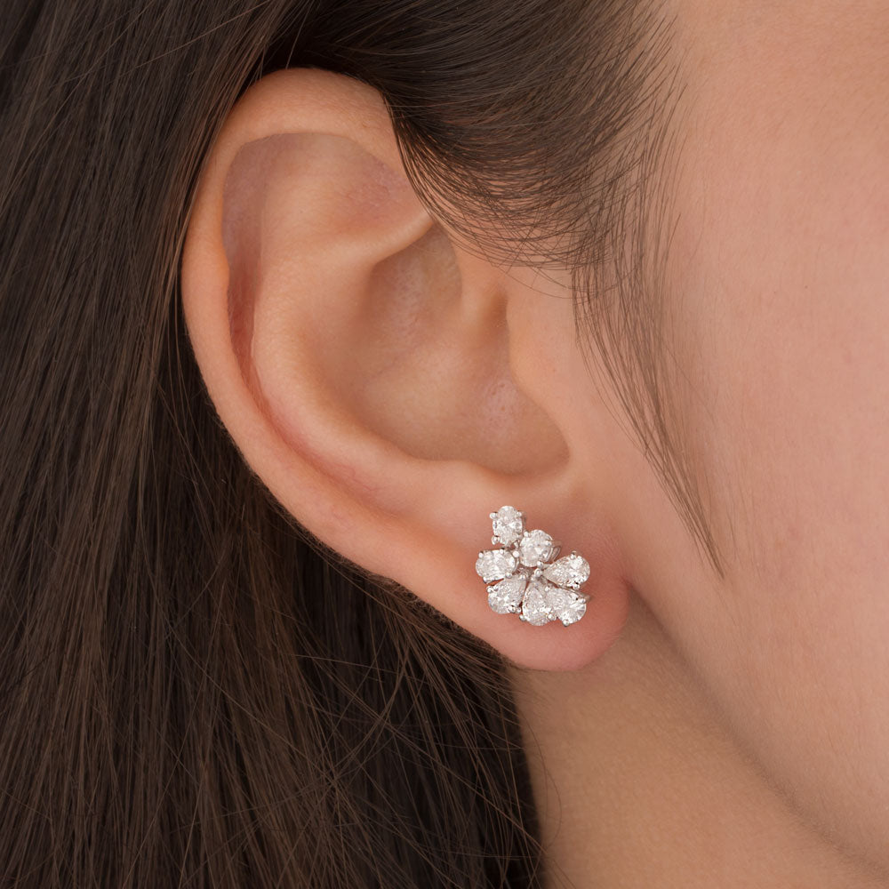 18K White Gold Diamond Earrings - 1.69ct VVS-VS-EF