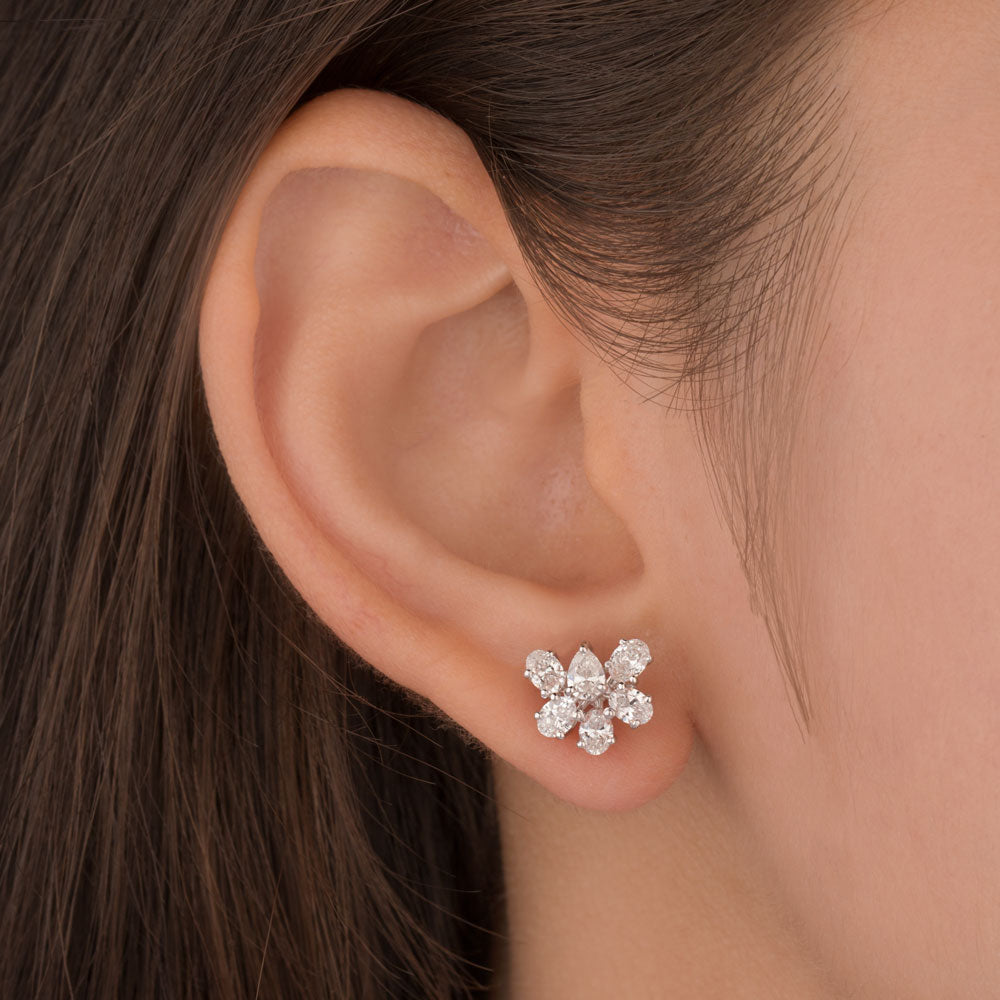 18K White Gold Diamond Earrings - 1.43ct VVS-VS-EF
