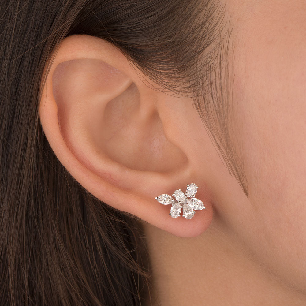 18K White Gold Diamond Earrings - 1.49ct VVS-VS-EF