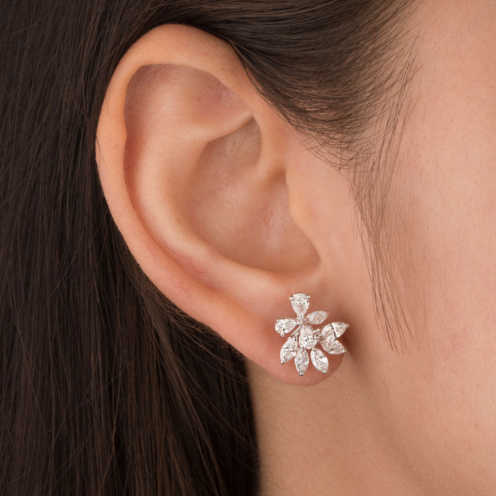 18K White Gold Diamond Earrings - 1.71ct VVS-VS-FG