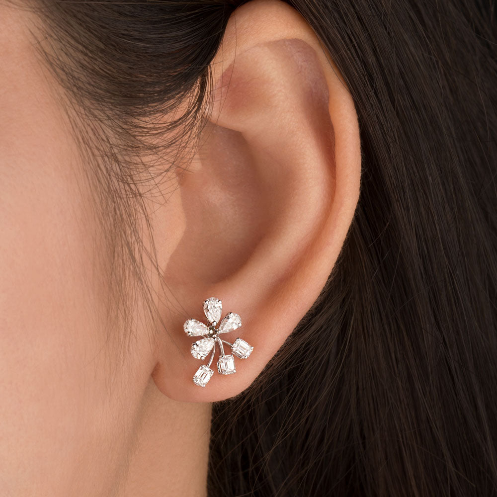 18K White Gold Diamond Earrings - 2.503ct VVS-VS-EF