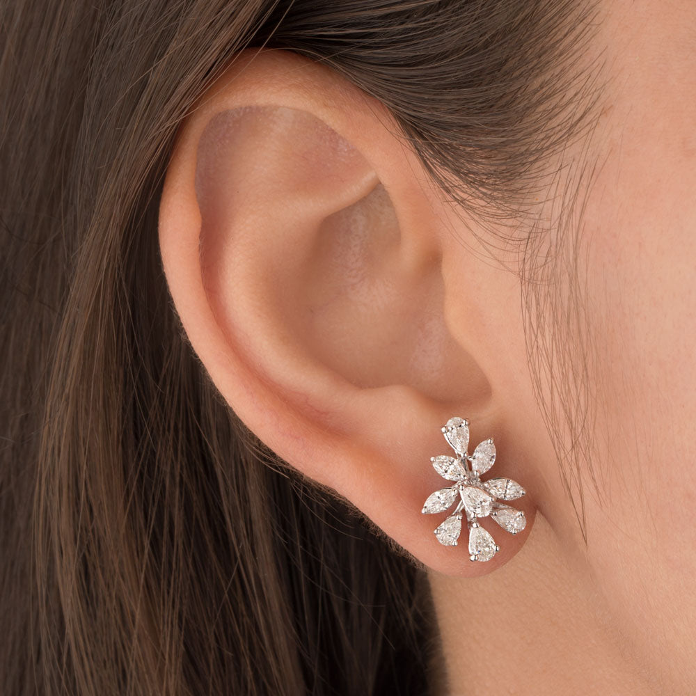 18K White Gold Diamond Earrings - 1.64ct VVS-VS-FG