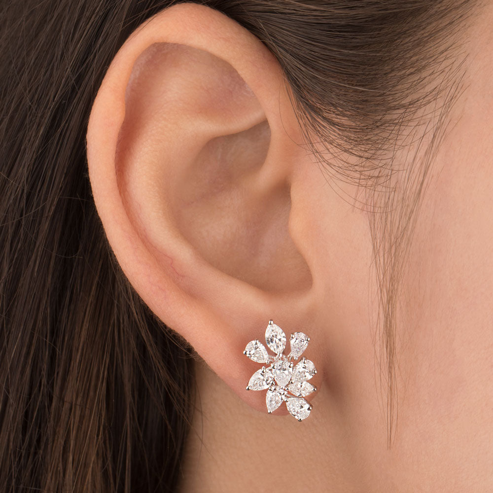 18K White Gold Diamond Earrings - 2.16ct VS-SI-FG