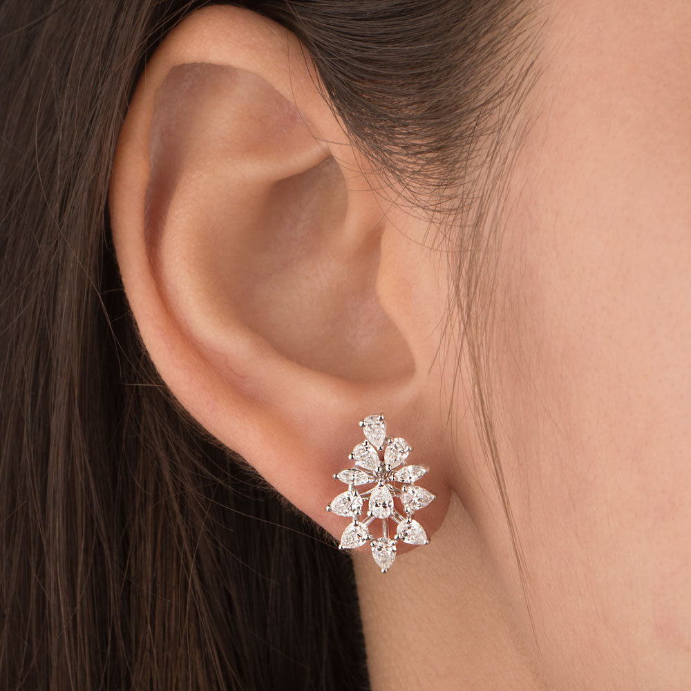 18K White Gold Diamond Earrings - 1.72ct VS-SI-FG