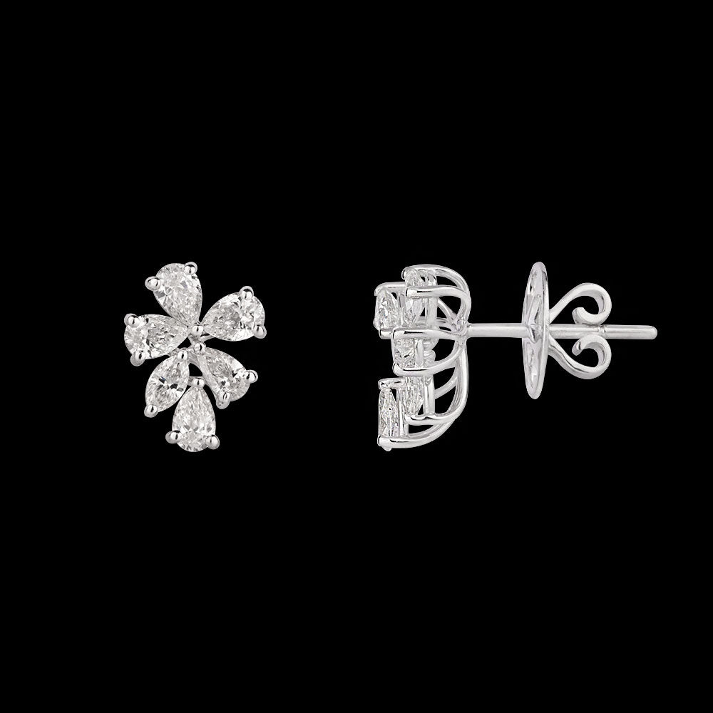 18K White Gold Diamond Earrings - 1.5ct VS-SI-FG