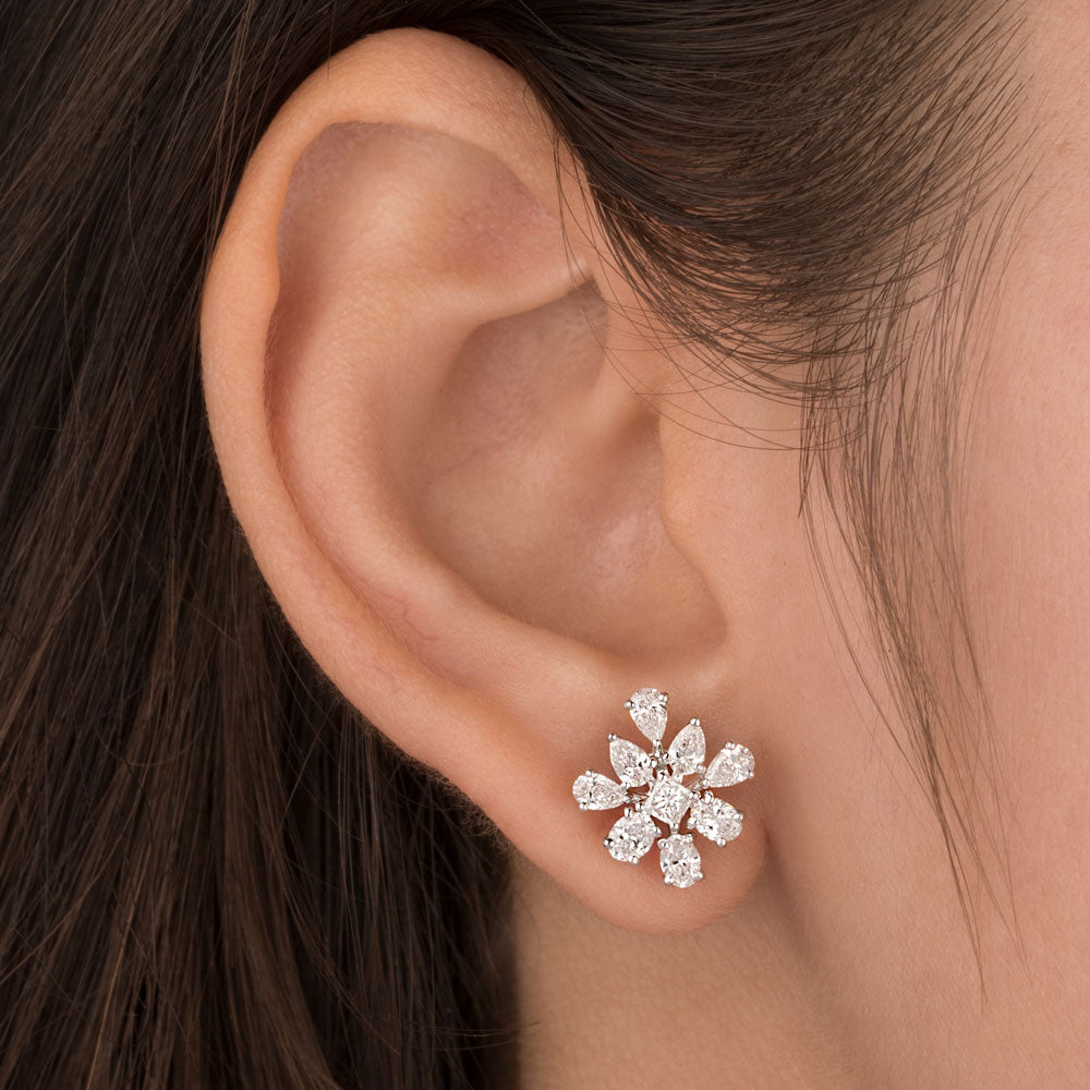 18K White Gold Diamond Earrings - 1.65ct VS-SI-FG