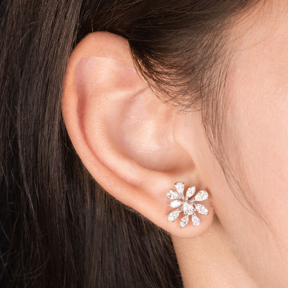 18K White Gold Diamond Earrings - 1.251ct VS-SI-FG