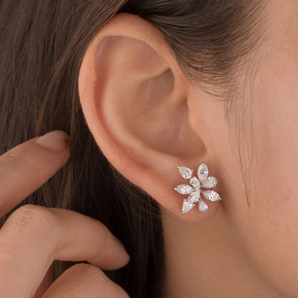 18K White Gold Diamond Earrings - 2.19ct VS-SI-FG