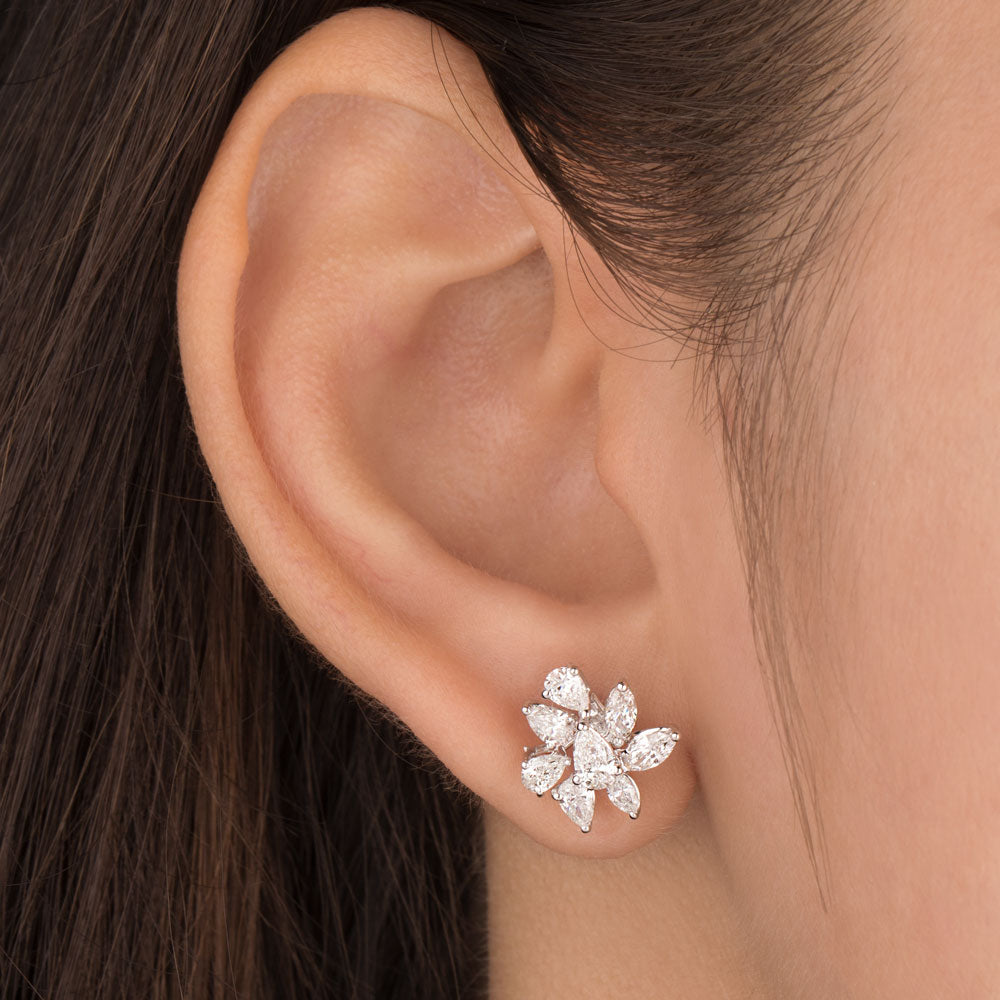 18K White Gold Diamond Earrings - 1.539ct VS-SI-FG