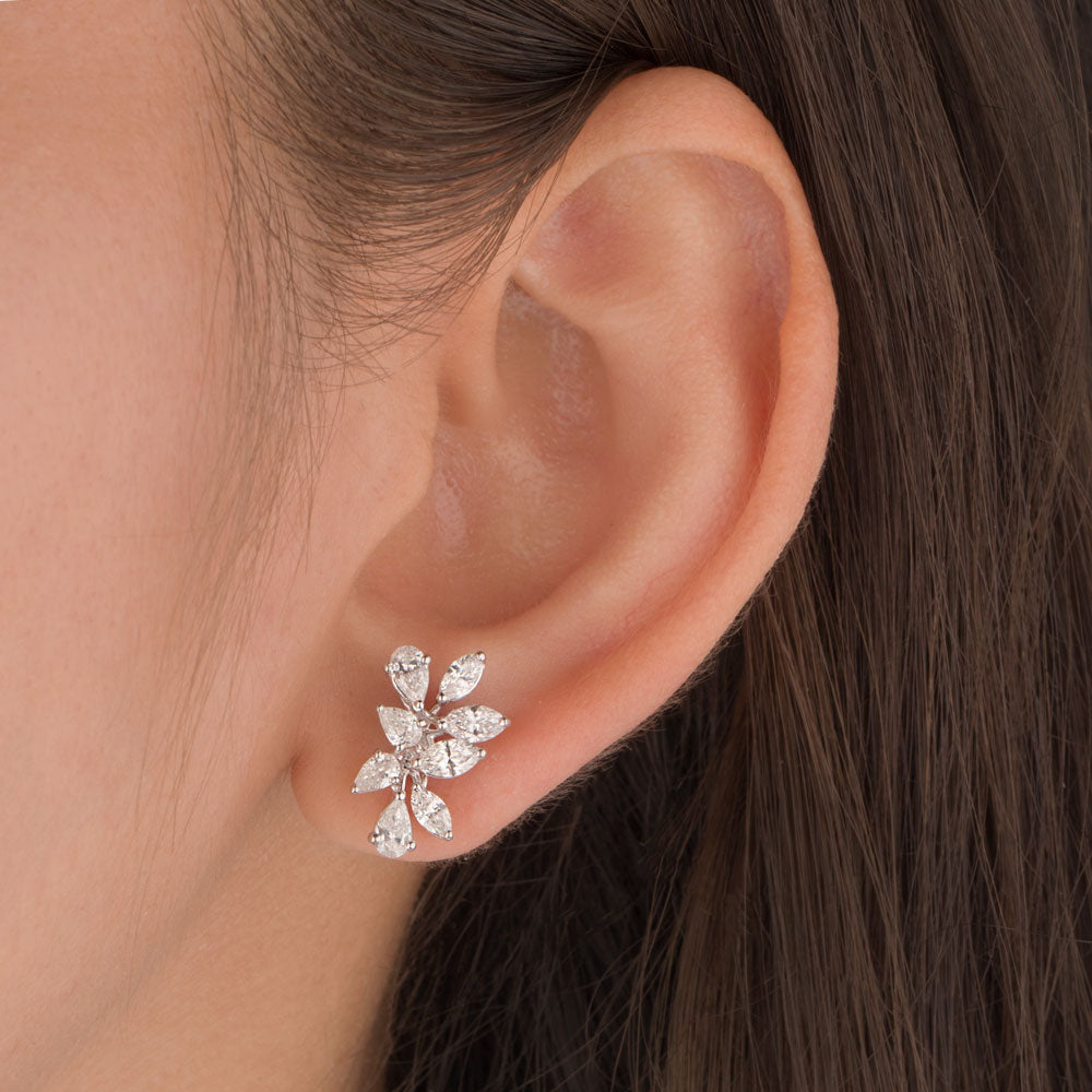 18K White Gold Diamond Earrings - 1.68ct VS-SI-FG