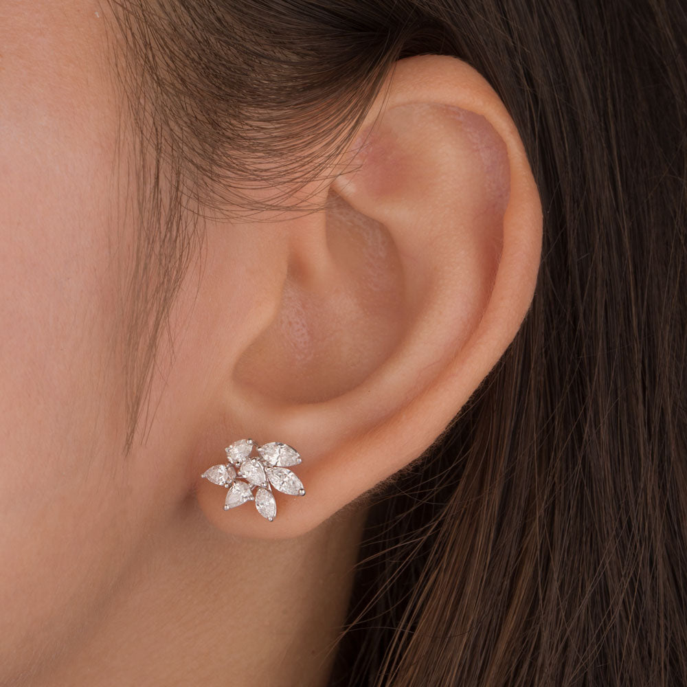 18K White Gold Diamond Earrings - 1.36ct VS-SI-FG