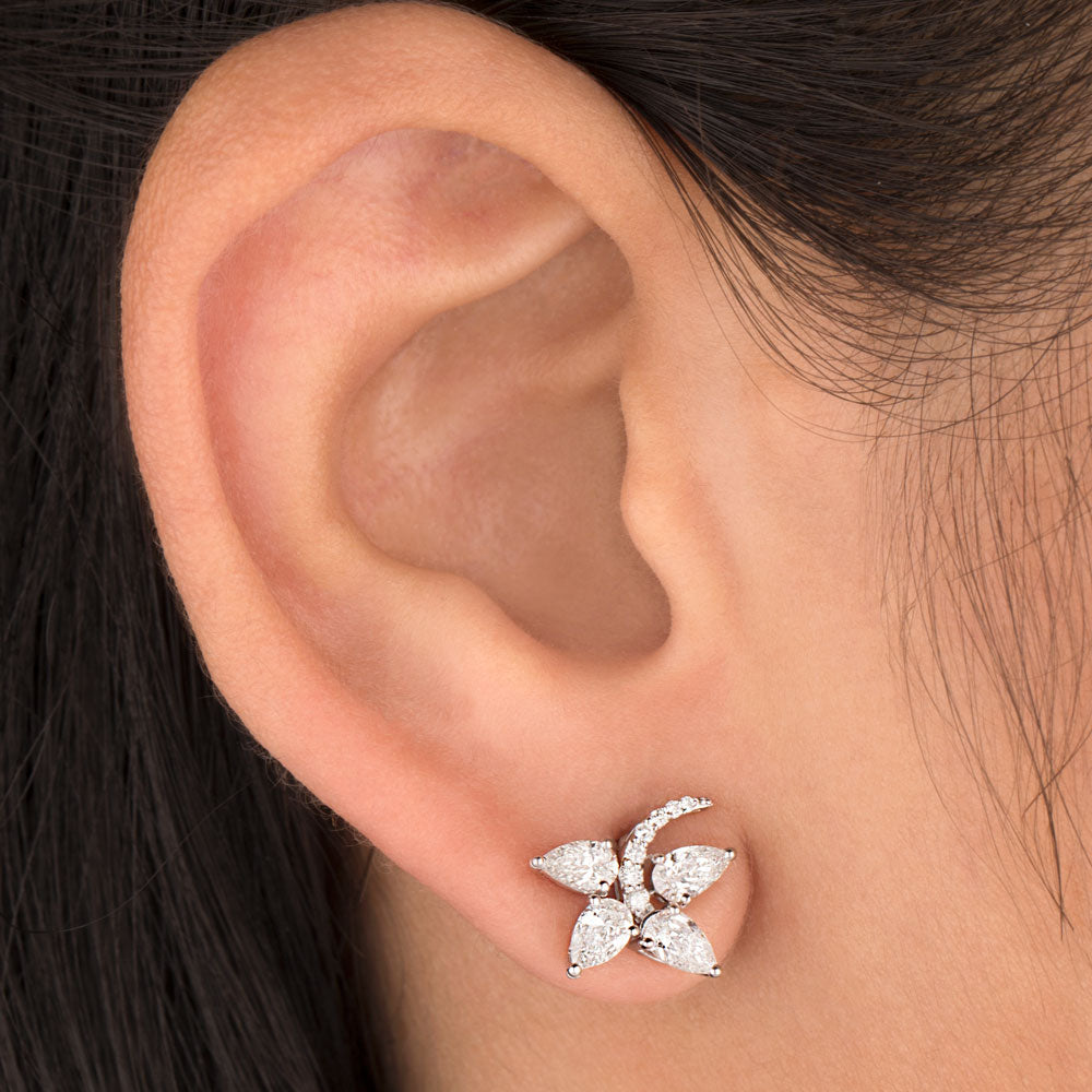 18K White Gold Diamond Earrings - 1.203ct VS-SI-FG