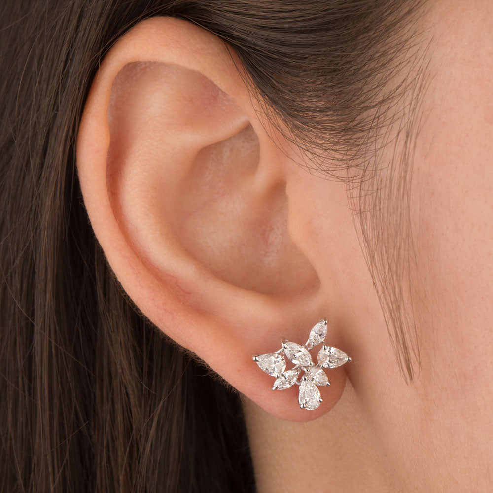 18K White Gold Diamond Earrings - 1.86ct VS-SI-FG