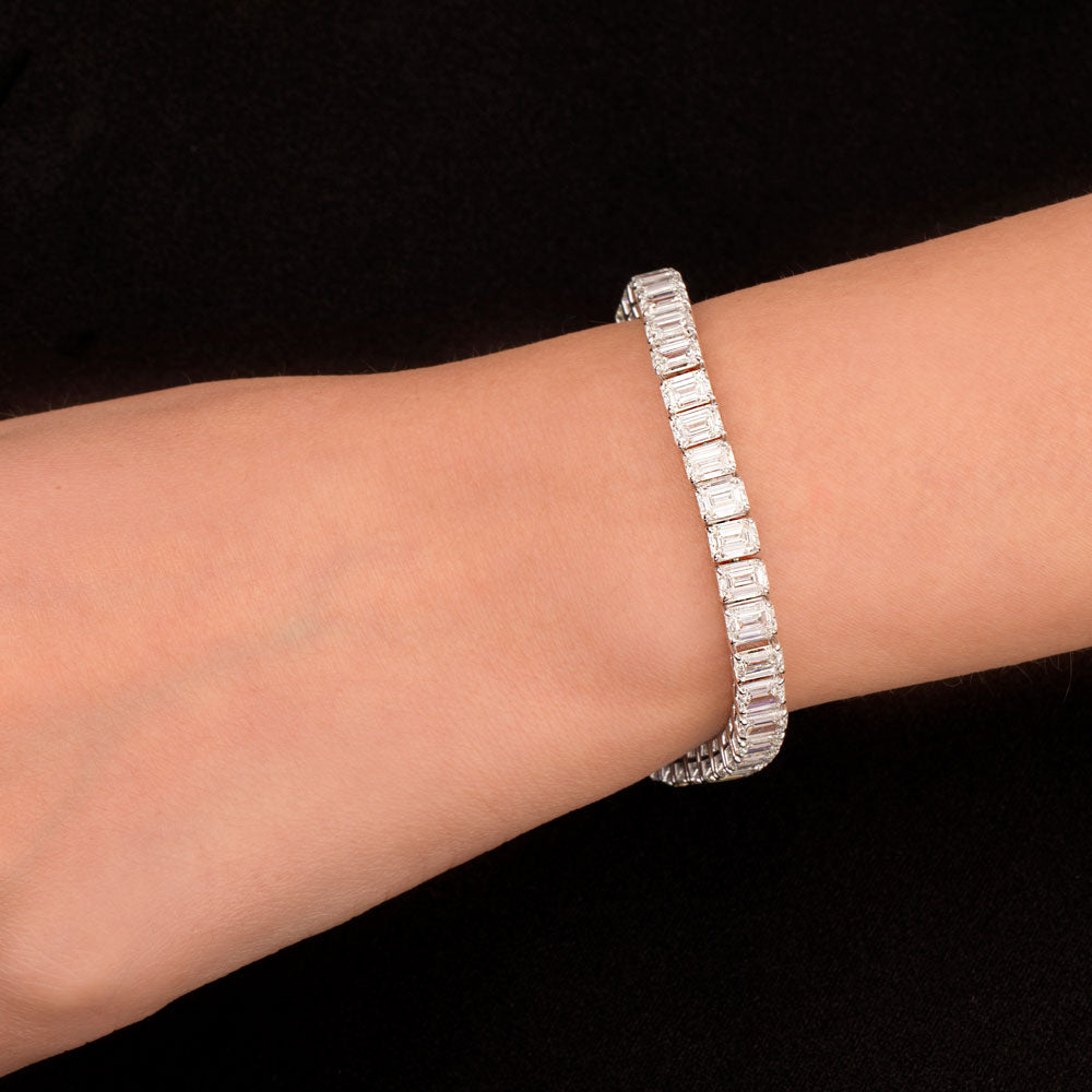18K White Gold Diamond Bracelet - 21.26ct VVS-VS-GHI