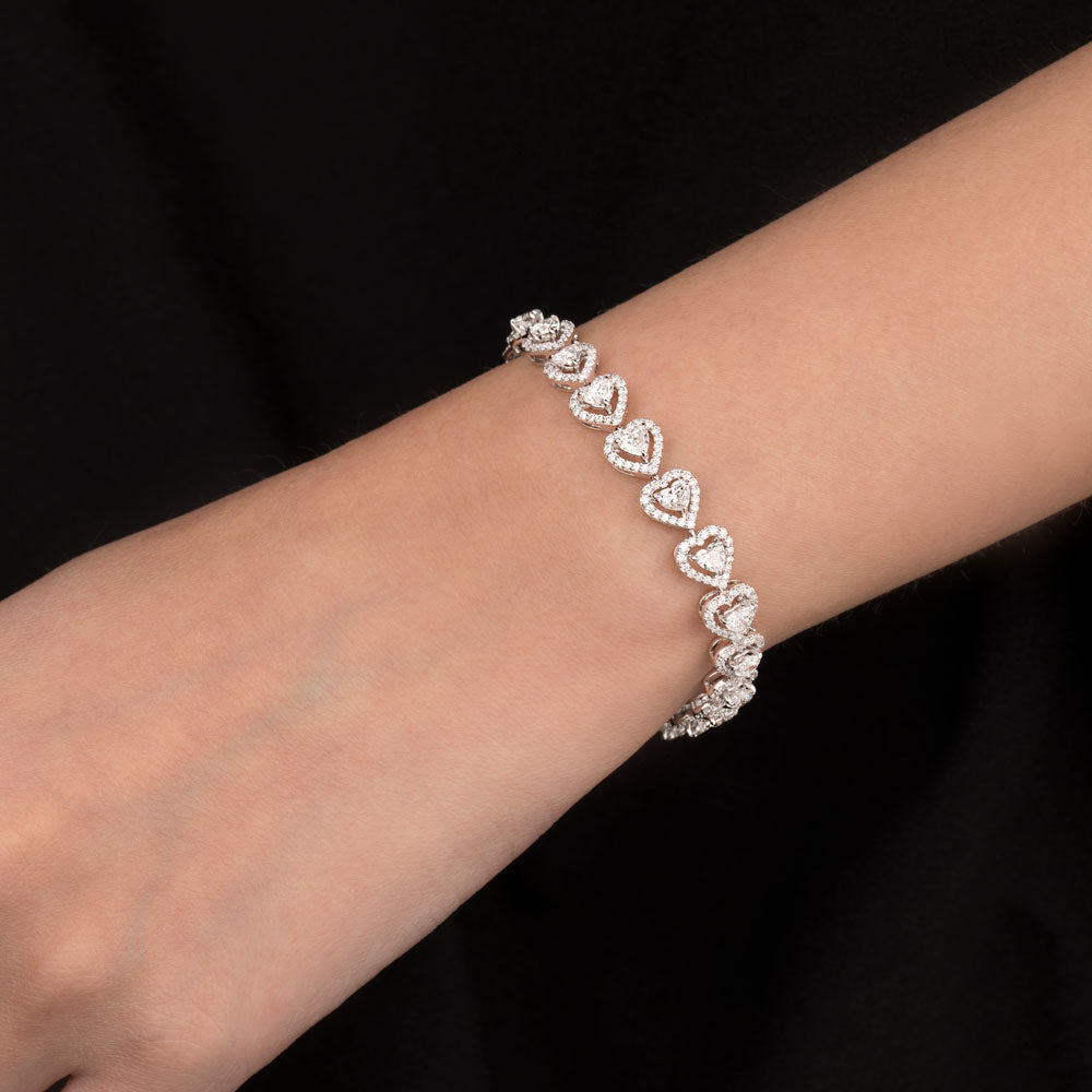 18K White Gold Diamond Bracelet - 5.733ct VVS-FG