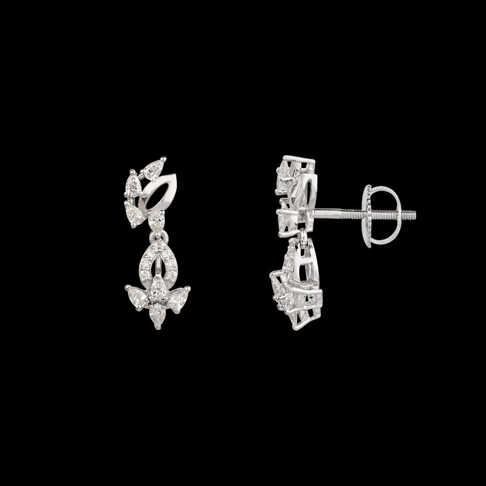 18K White Gold Diamond Earrings - 0.665ct VVS-FG