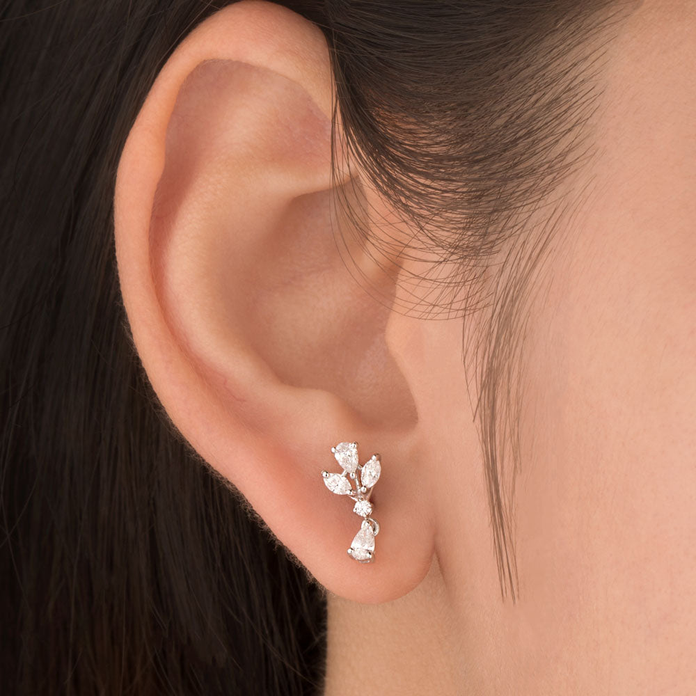18K White Gold Diamond Earrings - 0.473ct VVS-VS-EF