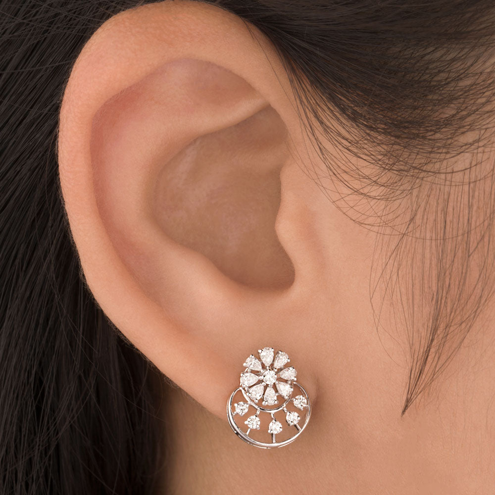 18K White Gold Diamond Earrings - 0.671ct VVS-VS-EF