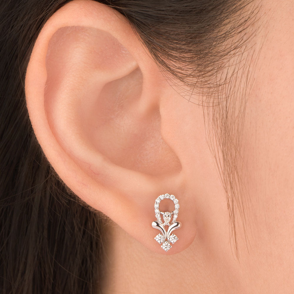 18K White Gold Diamond Earrings - 0.315ct VVS-FG