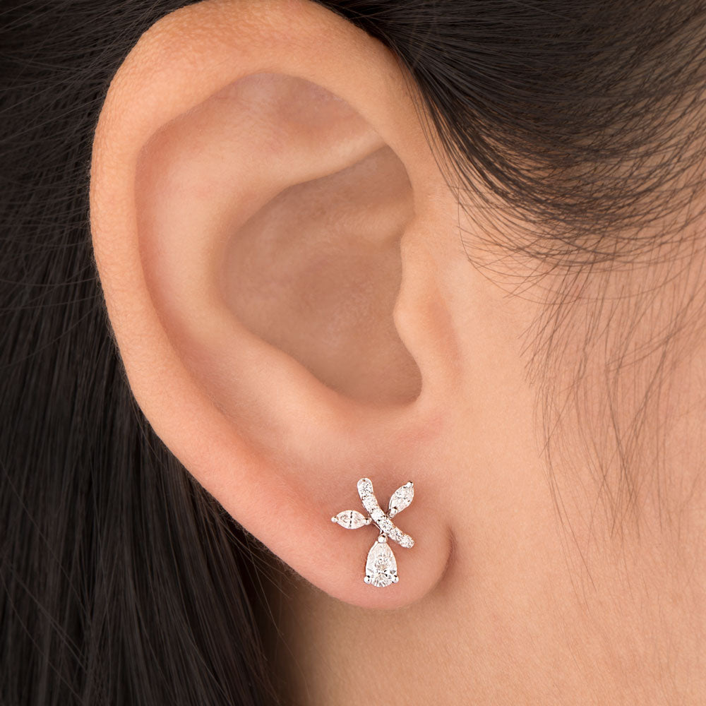 18K White Gold Diamond Earrings - 0.44ct VVS-FG