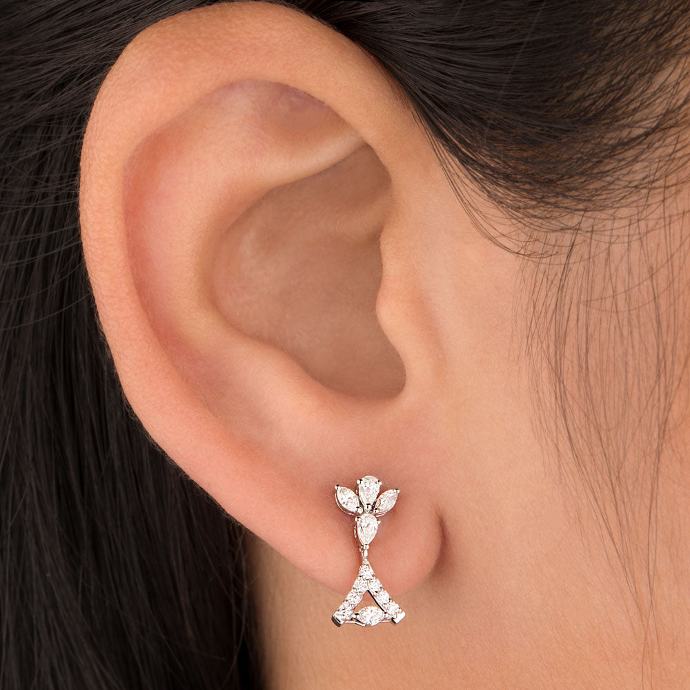 18K White Gold Diamond Earrings - 0.402ct VVS-FG