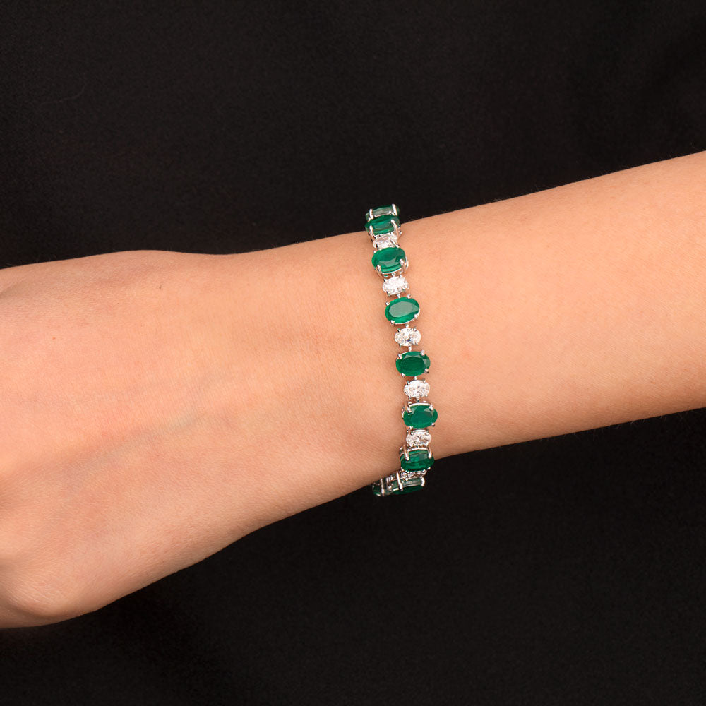 18K White Gold Diamond Bracelet - 3.84ct VS-SI-EF with Colour Stones
