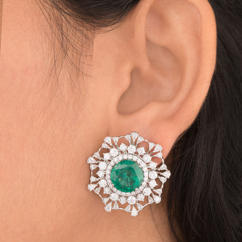 18K White Gold Diamond Jewellery - 3.92ct VVS-EF with Colour Stones
