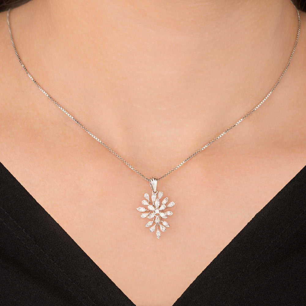 18K White Gold Diamond Pendant - 0.624ct VVS-VS-EF