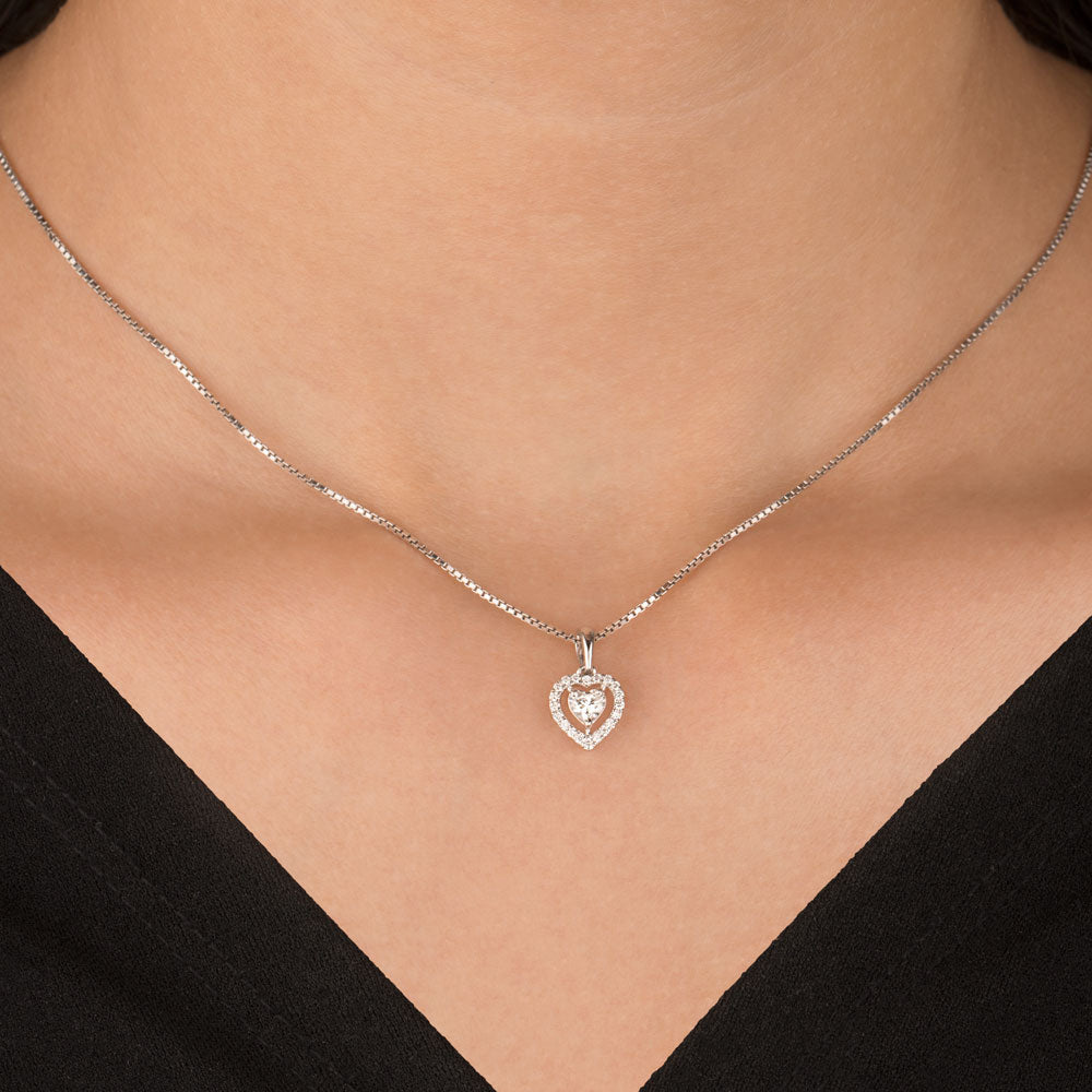 18K White Gold Diamond Pendant - 0.26ct VVS-VS-EF