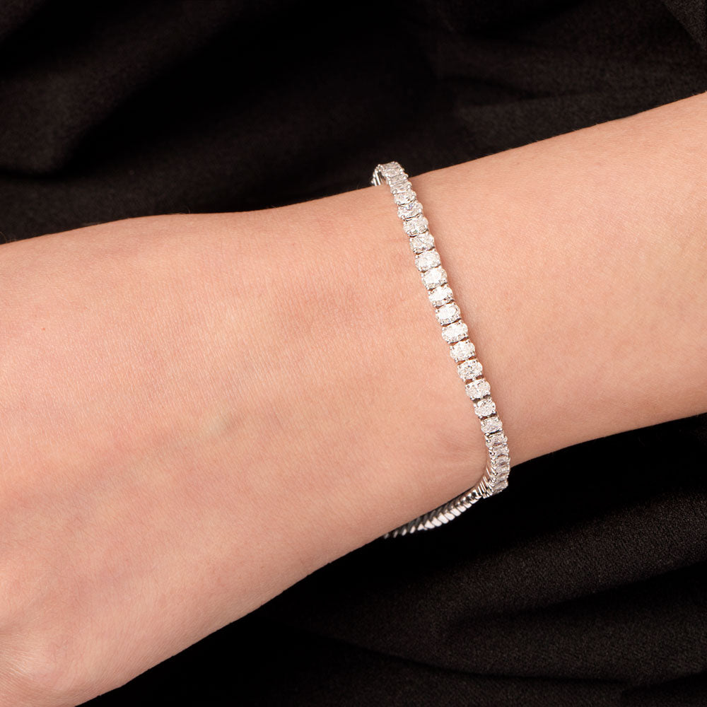 18K White Gold Diamond Bracelet - 3.09ct VVS-FG