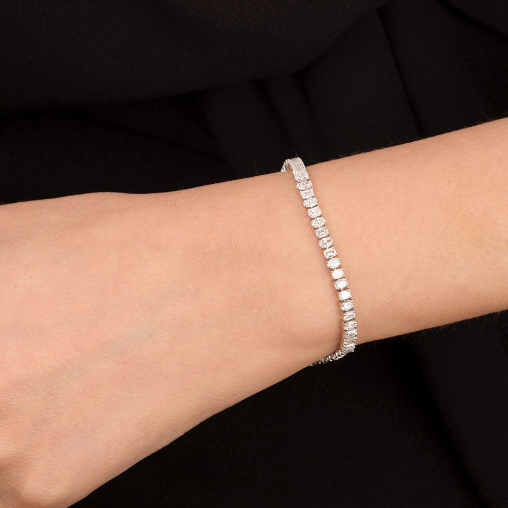 18K White Gold Diamond Bracelet - 3.21ct VVS-EF