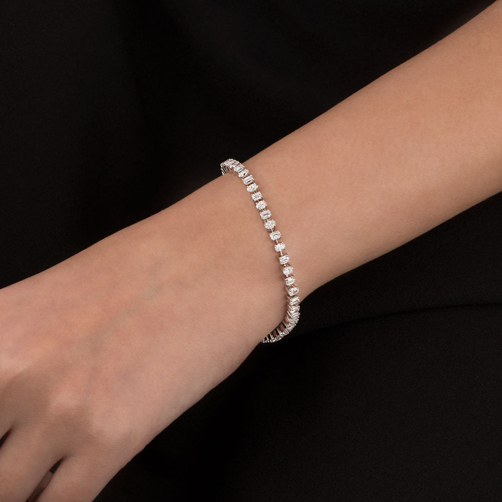 18K White Gold Diamond Bracelet - 4.6ct VVS-EF