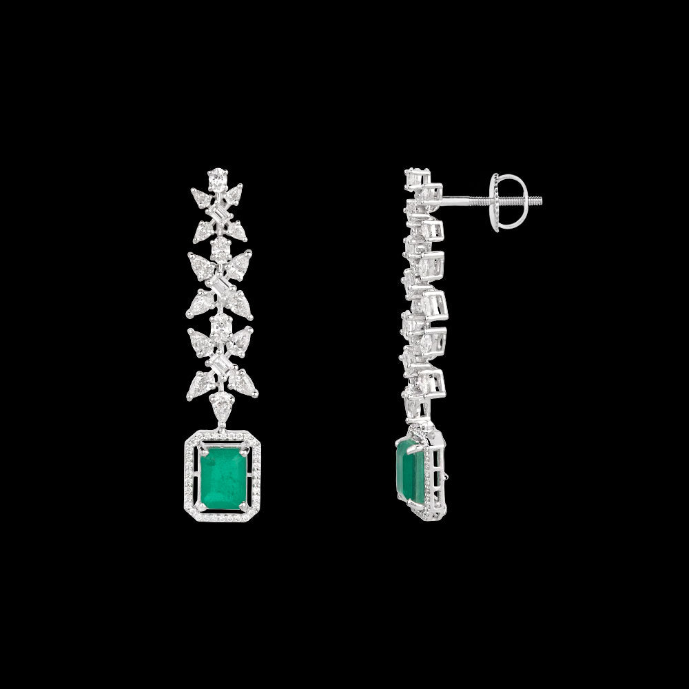 18K White Gold Diamond Jewellery - 3.423ct VVS-EF with Colour Stones