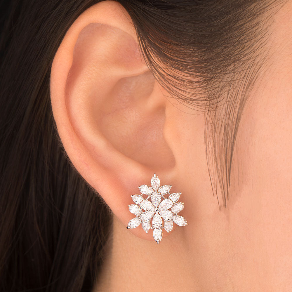 18K White Gold Diamond Earrings - 2.73ct VVS-EF