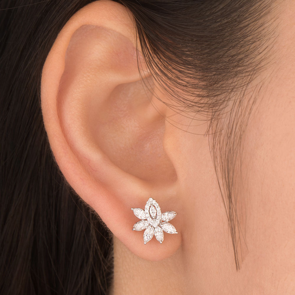 18K White Gold Diamond Earrings - 0.8ct VVS-EF