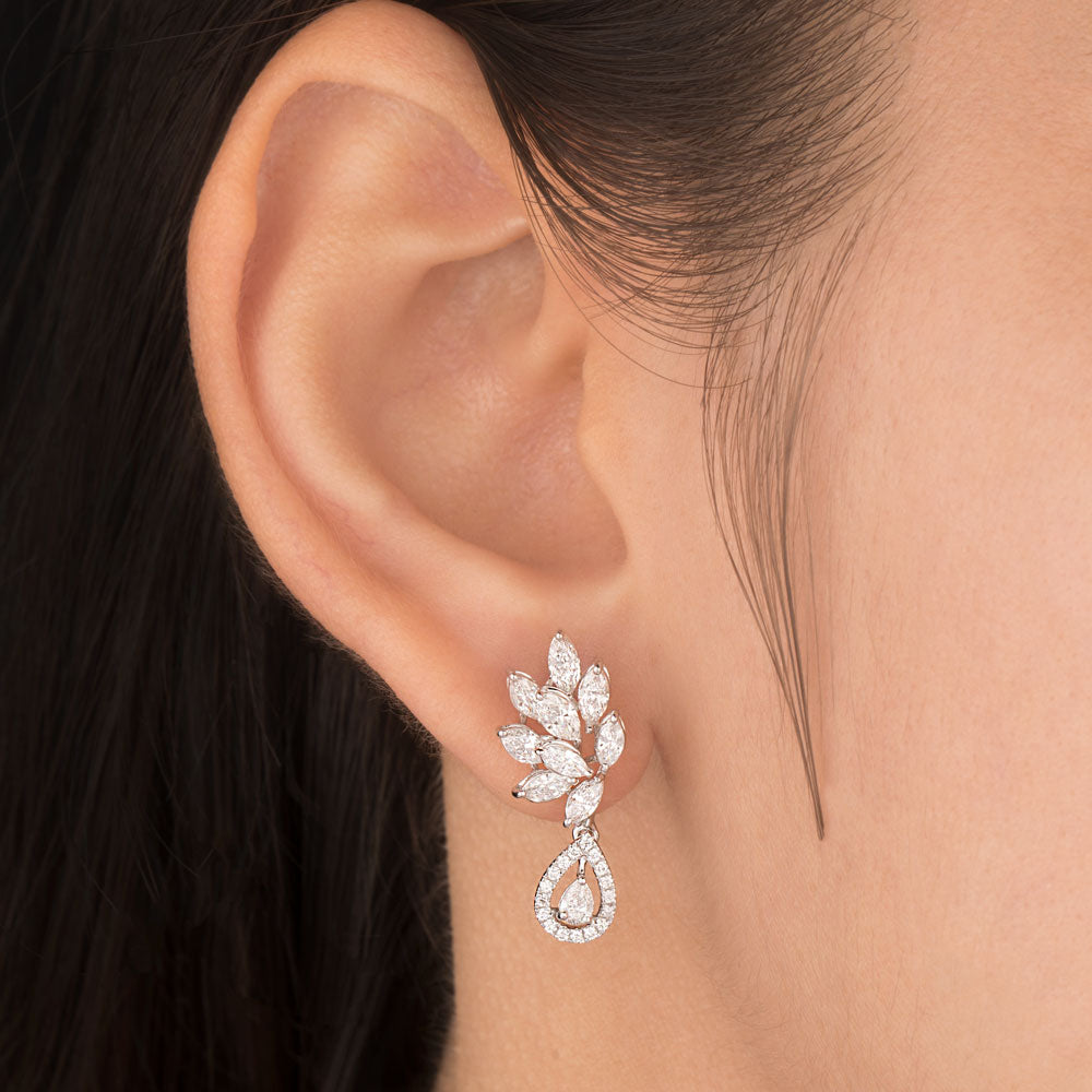 18K White Gold Diamond Earrings - 1.51ct VVS-EF