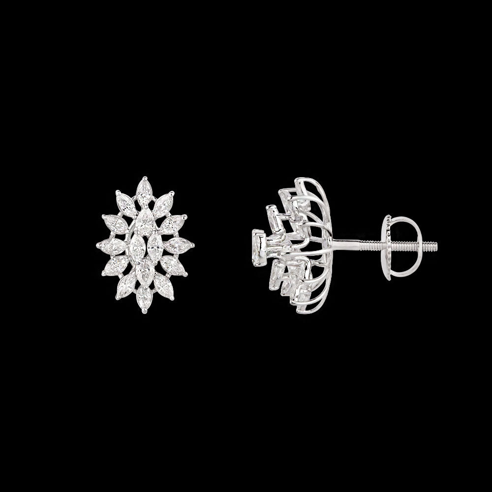18K White Gold Diamond Earrings - 1.3ct VVS-EF