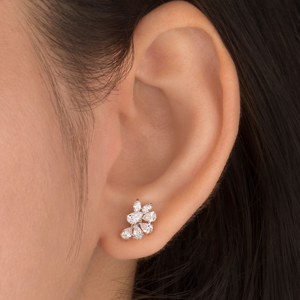 18K White Gold Diamond Earrings - 0.89ct VVS-EF