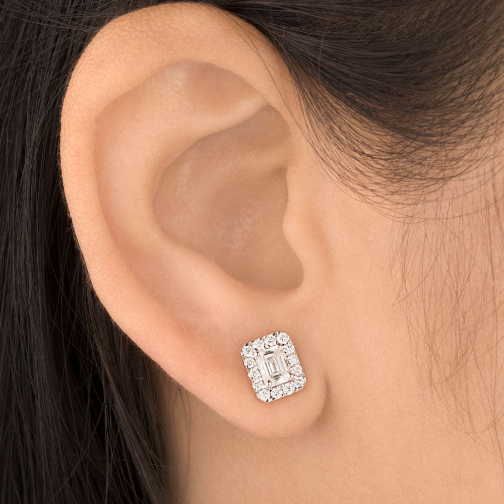 18K White Gold Diamond Earrings - 0.957ct VS-SI-HI
