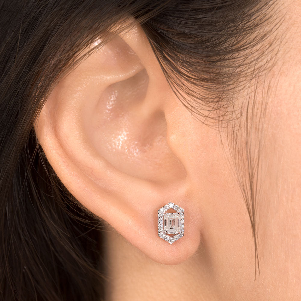 18K White Gold Diamond Earrings - 0.948ct VVS-VS-GH