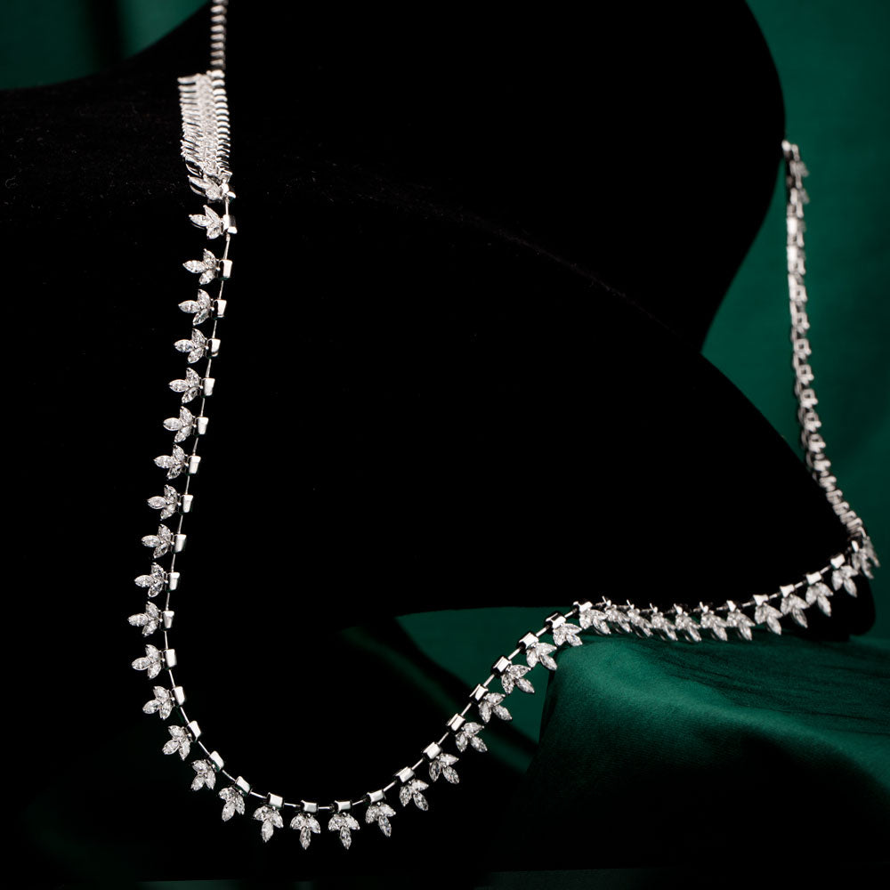 18K White Gold Diamond Necklace - 8.78ct VVS-EF