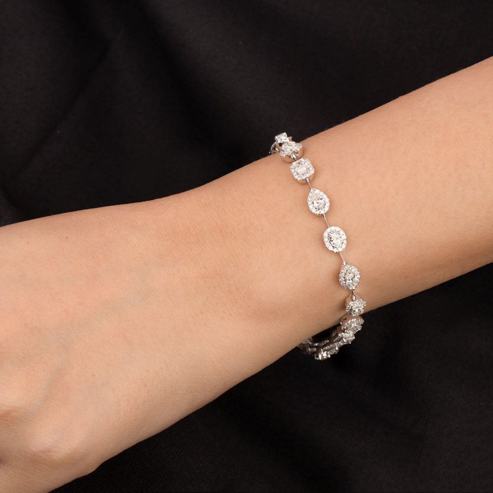 18K White Gold Diamond Bracelet - 5.307ct VVS-VS-HI