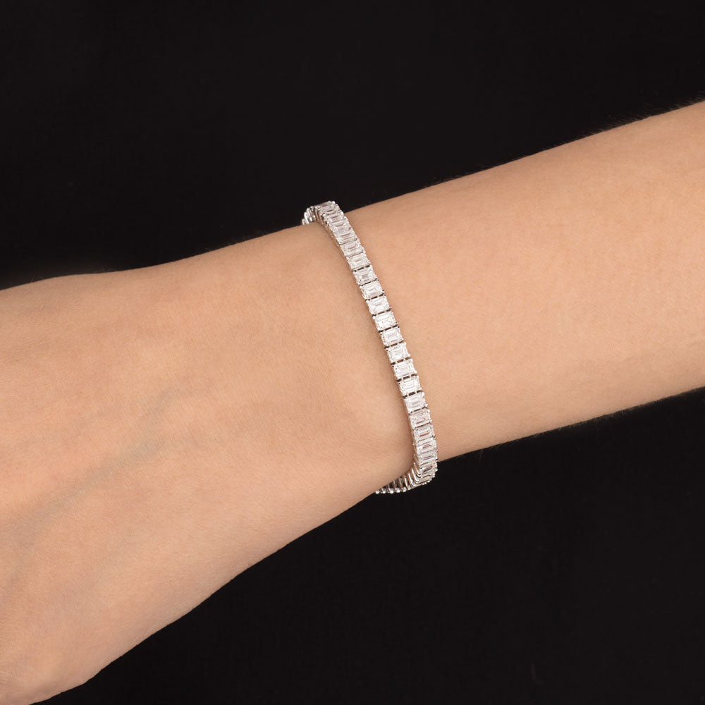18K White Gold Diamond Bracelet - 8.728ct VVS-VS-GH