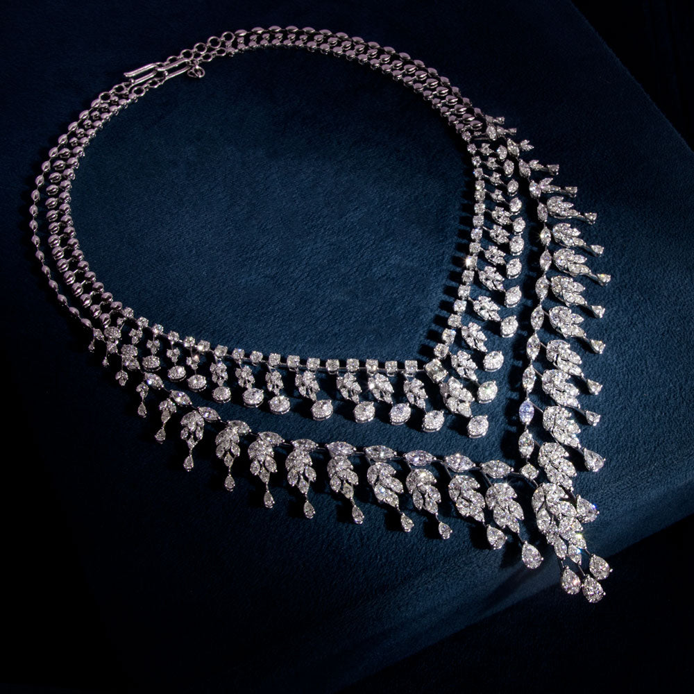 18K White Gold Diamond Necklace - 47.989ct VS-SI-GH