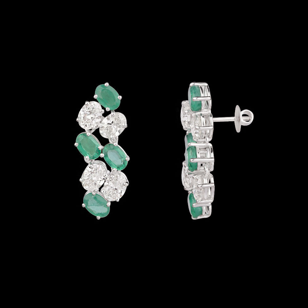 18K White Gold Diamond Necklace - 4.049ct VVS-VS-GH with Colour Stones