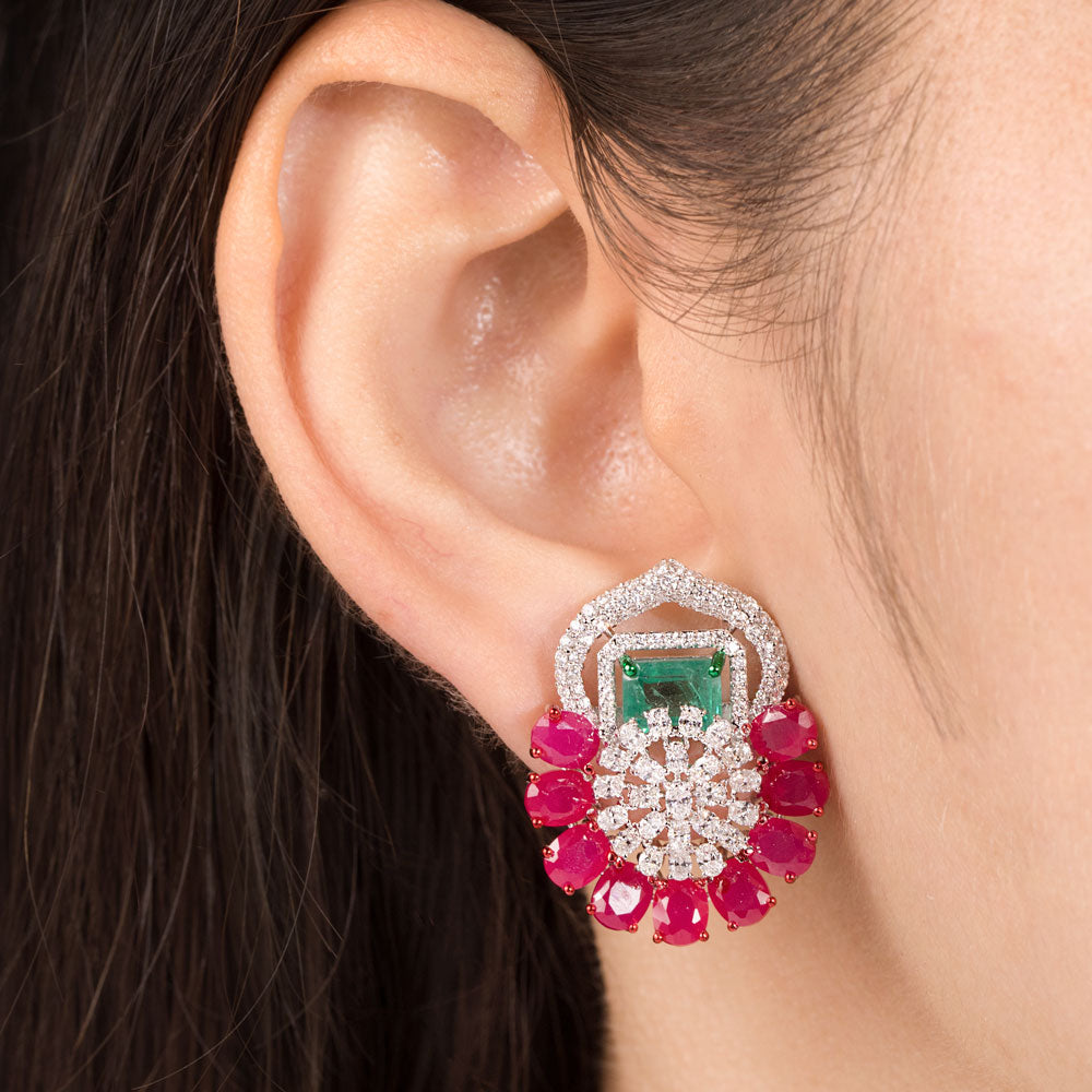 18K White Gold Diamond Jewellery - 2.05ct VS-SI-EF with Colour Stones